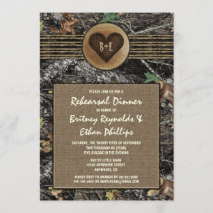 Burlap + Chasse Camo Rehearsal Dîner Invitations