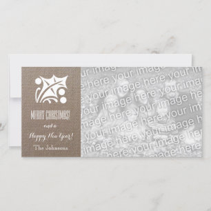 Burlap Christmas cards with custom Holiday photo