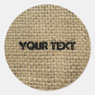Burlap Classic Round Sticker