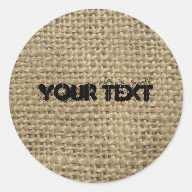 Burlap Classic Round Sticker (Front)