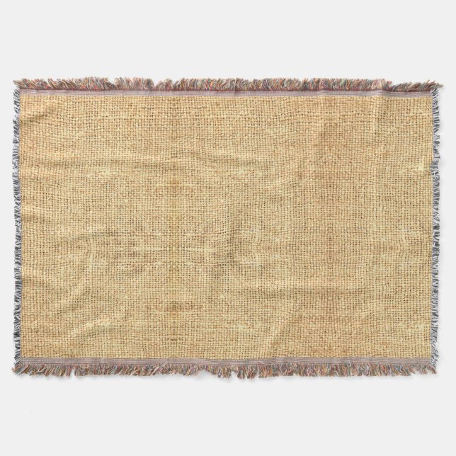 Burlap Coffee Sack Throw Blanket (Front)