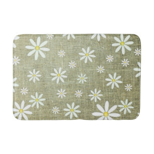 Burlap Daisy Bath Mat