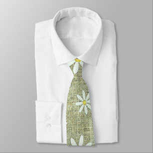 Burlap Daisy Tie