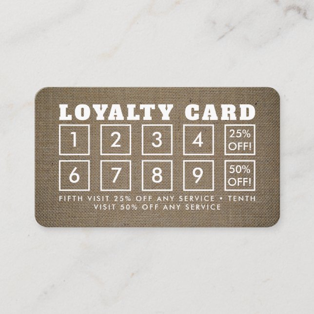 Burlap Effect - Loyalty Card (Front)