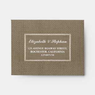 burlap enveloppes RSVP pour les fêtes de mariage
