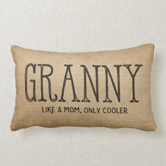 Burlap Granny Like a Mom only Cooler Lumbar Pillow