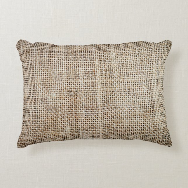 Burlap Hessian Background Texture Accent Pillow (Front)
