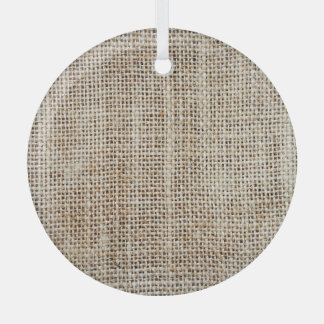 Burlap Hessian Background Texture Glass Ornament