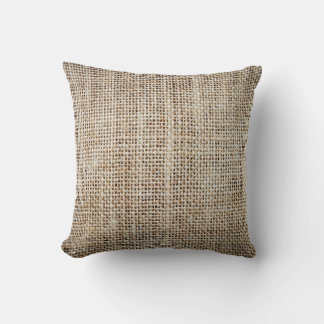 Burlap Hessian Background Texture Throw Pillow