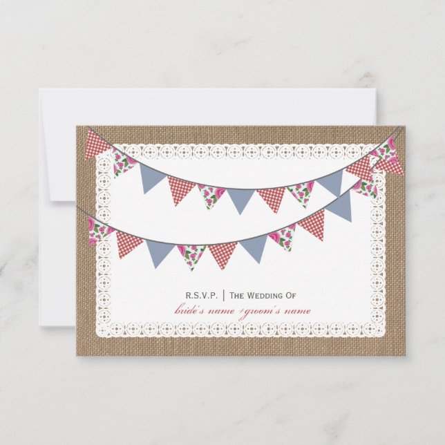 Burlap Inspiré Floral & En vichy Bund RSVP (Devant)