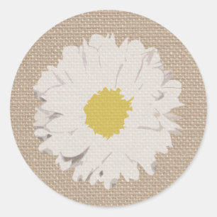 Burlap Inspired Daisy Sticker