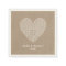 Burlap Inspired Lace Heart Wedding Napkins