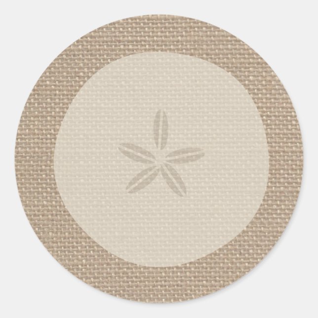 Burlap Inspired Sand Dollar Sticker (Front)