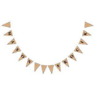 Burlap Jute Bunting "Names" Wedding Flags