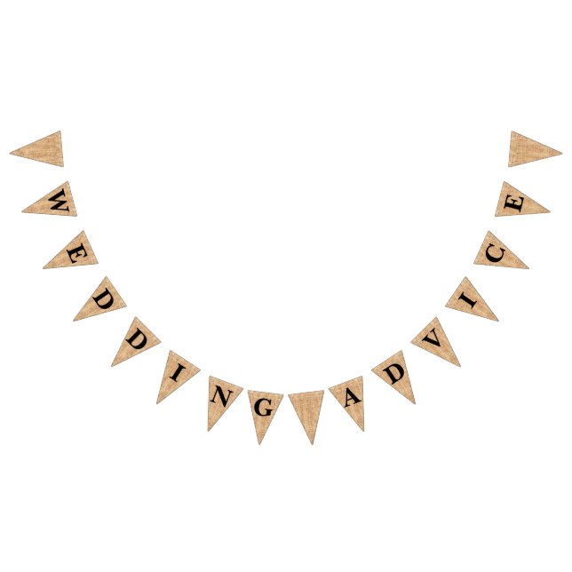 Burlap Jute Bunting "Wedding Advice" Bunting Flags (All)