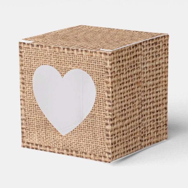 Burlap Jute Favour Favor Box (Front Side)