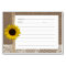 Burlap Lace and Sunflower Recipe Cards
