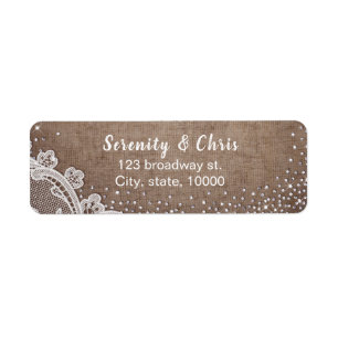 Burlap Lace argent parties scintillant mariage cam