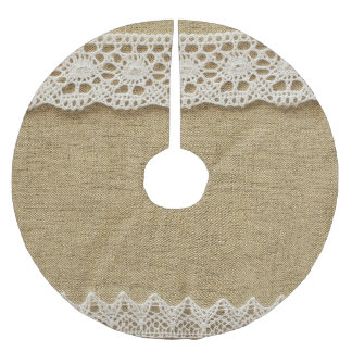 Burlap, lace fabric texture. brushed polyester tree skirt