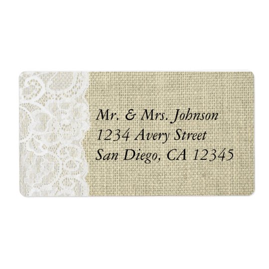 Burlap & Lace Romantic Country Address Labels