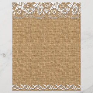 Burlap & Lace  Scrapbook Paper