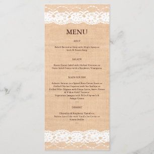 Burlap léger et menu dentelle Vintage 2