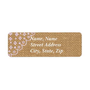 Burlap Lined Envelope Mailing Label