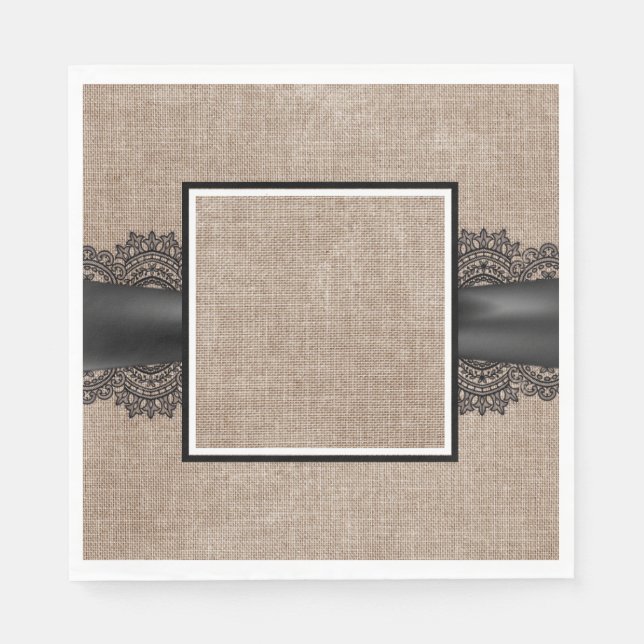 Burlap, Linen and lace napkins (Front)