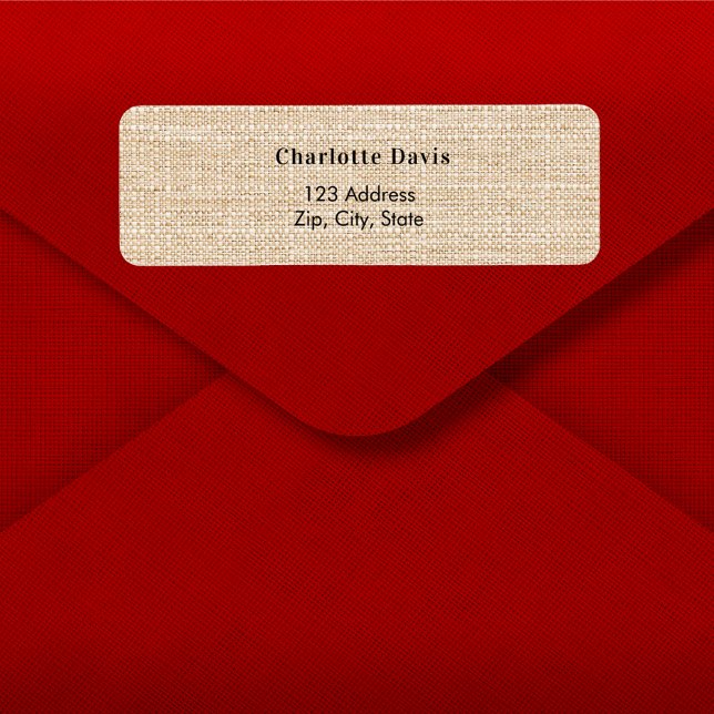 Burlap monogram return address  (Creator Uploaded)