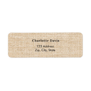 Burlap monogram return address 