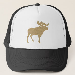 Burlap Moose Trucker Hat