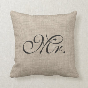 Burlap Mr. Pillow