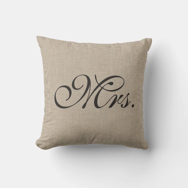 Burlap Mrs. Pillow (Front)