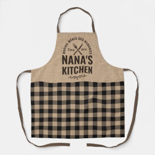 Burlap Nana Kitchen Gift Grandmas Vintage Rustic Apron