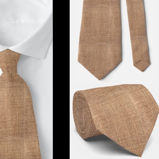 Burlap Pattern Rustic Farm Crafter Neck Tie (Creator Uploaded)
