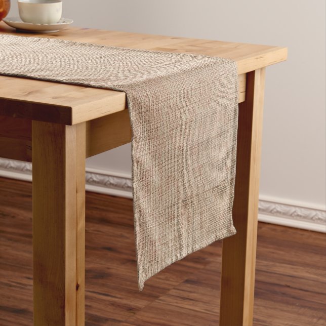 Burlap Print Long Table Runner (In Situ)