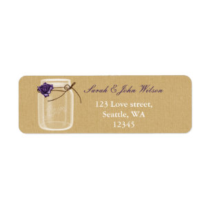 burlap purple rose mason jar adresse de retour