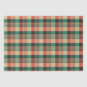Burlap Red Green Plaid Christmas Tissue Paper