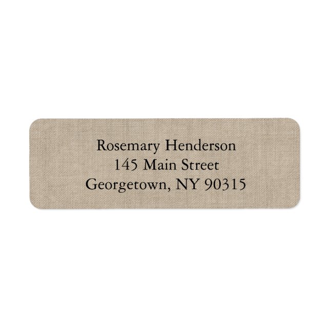 Burlap Return Address Label (Front)