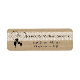 Burlap rustic funny cats in love wedding