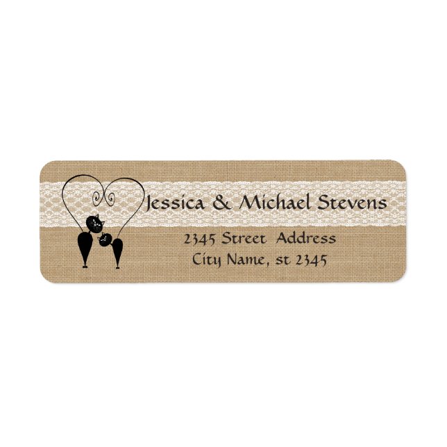 Burlap rustic funny cats in love wedding (Front)