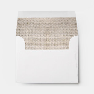 burlap rustic RSVP and note Card Envelope