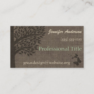 Burlap Rustic Tree Appointment Professional Card