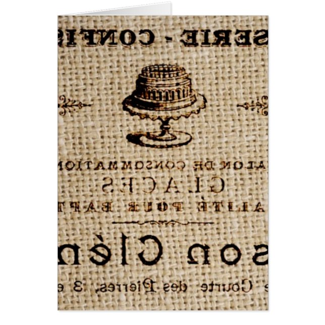 burlap scripts shabby chic french country cake (Front)