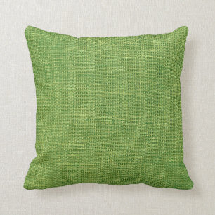 Burlap Simple Apple Green Throw Pillow