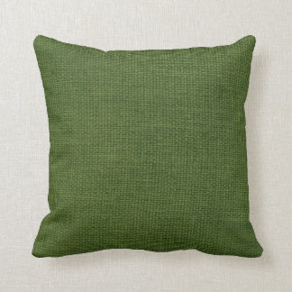 Burlap Simple Dark Green Throw Pillow