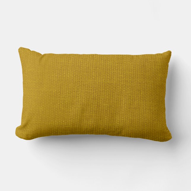 Burlap Simple Mustard Yellow Lumbar Pillow (Front)