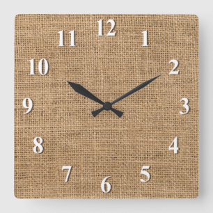 Burlap Square Wall Clock