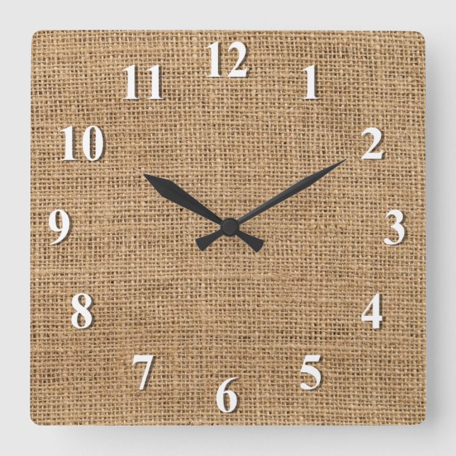 Burlap Square Wall Clock (Front)