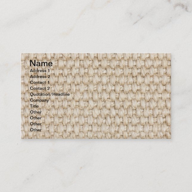 Burlap texture business card (Front)